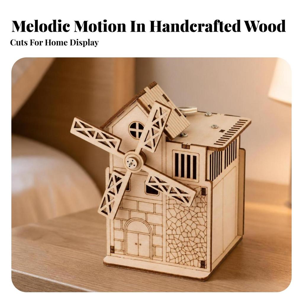 Pinwheel Music Box Wind-up DIY Craft Kit Educational for Children