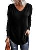 Azura Exchange V Neck Long Sleeve Knit Top