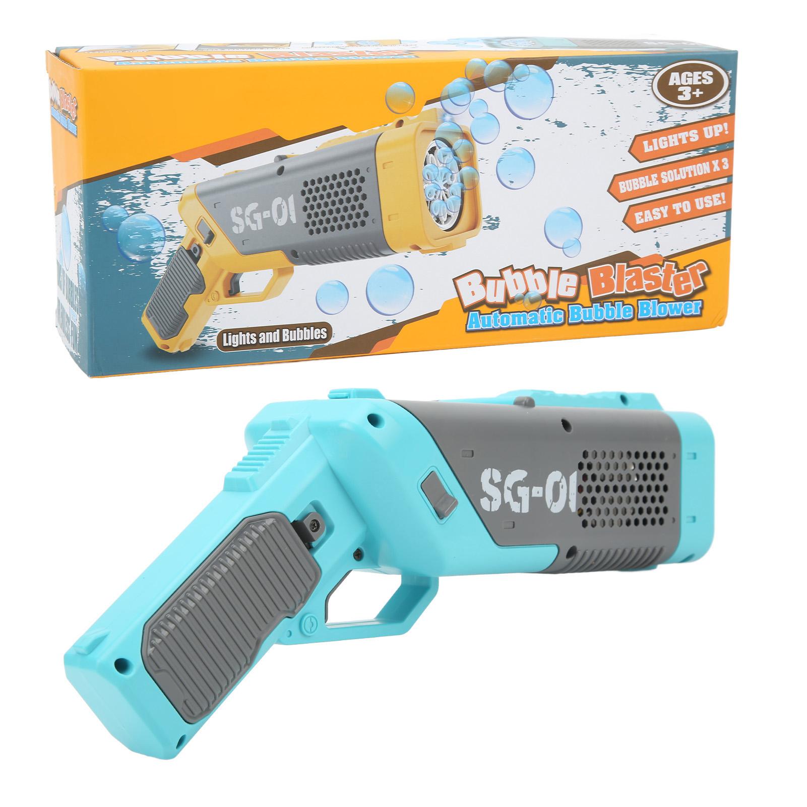 

Bubble Machine with Lights Powerful Motor Portable Automatic Bubble Maker for Children Over 3 Years Old for Parties