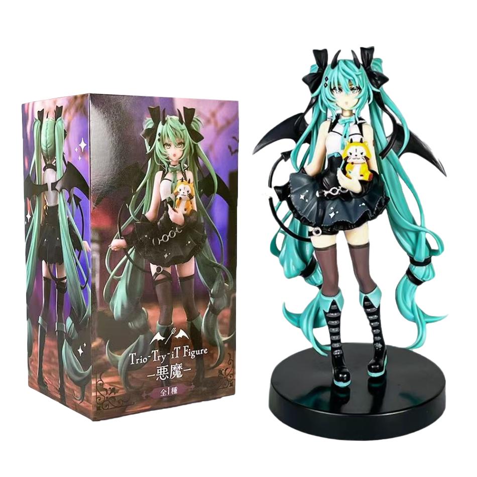 17CM Anime Hatsune Miku X Cinnamoroll Figure Anime Peripheral Collectible Models Decorative Decorations Children Kawaii Gift