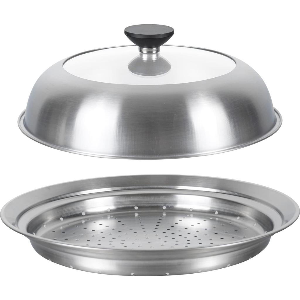 Wahei Freiz Steaming Cover for Frying Dome Easy to Use Simply Place on Stainless Steel Frying Pan CookDelly Pans, 24-26cm, Shape, - Top, Cover,