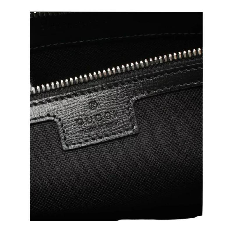 Gucci GG Supreme Distressed Brand Logo Print Coated Canvas Crossbody Shoulder Bag Men's Black