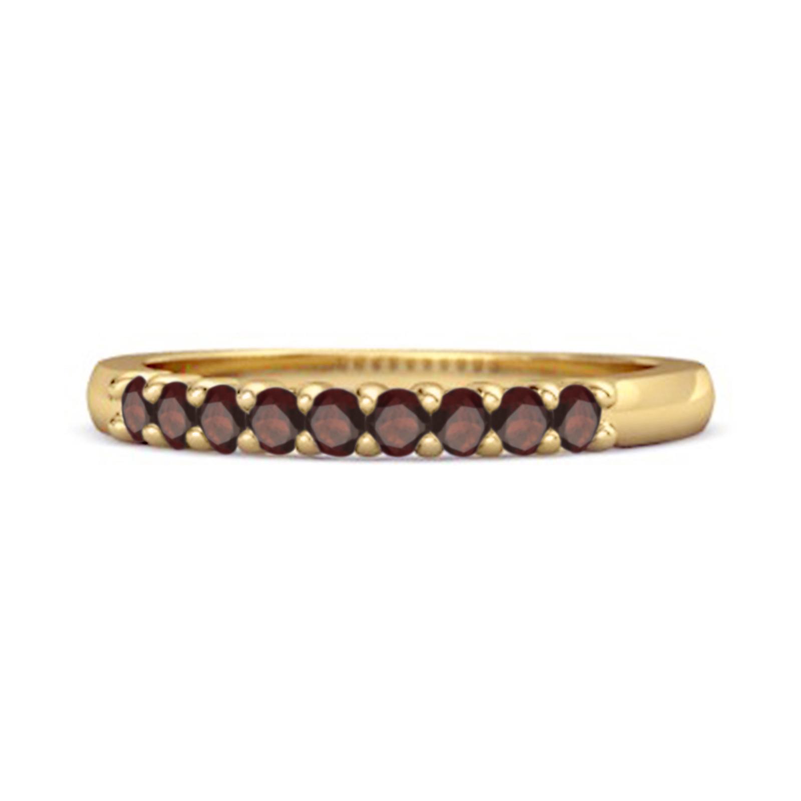 Garnet Round Half Eternity Ring - 925 Sterling Silver Gold Vermeil 9.5 жёлтый