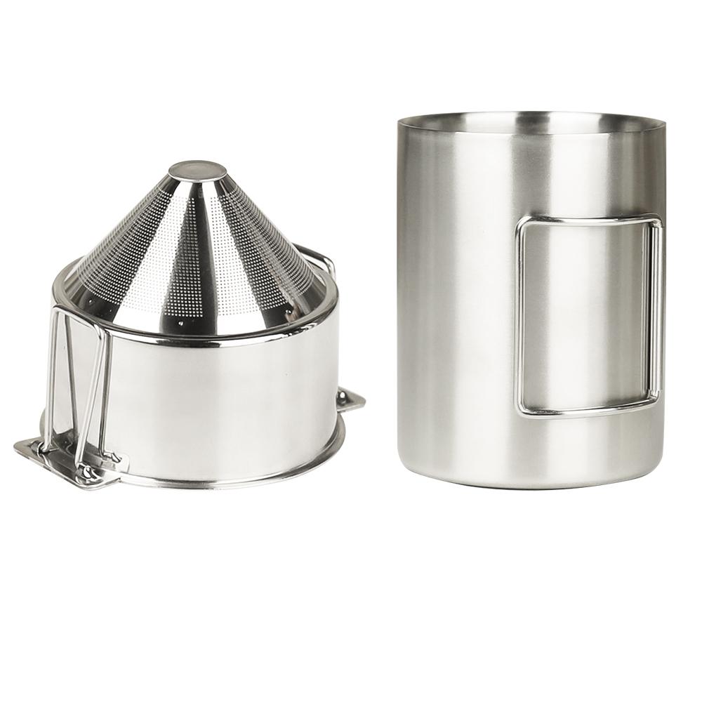Stainless Steel Folding Ear Filter Cup, No Filter Paper, Easy To Carry and Clean Funnel, Outdoor Camping Coffee Utensils