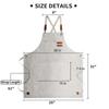 Untior Perfessional Kitchen Apron Canvas Chef Apron Oil-proof Can Wipe Hands Kitchen Cooking With Tool Pockets Work Uniform