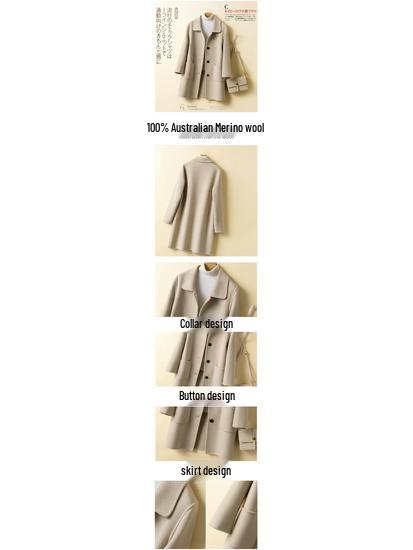 Damen Wollmantel Mittellang 2025: Herbst/Winter Koreanischer Stil, Lockere Passform, Übergröße, Schlankmachend und Verjüngend