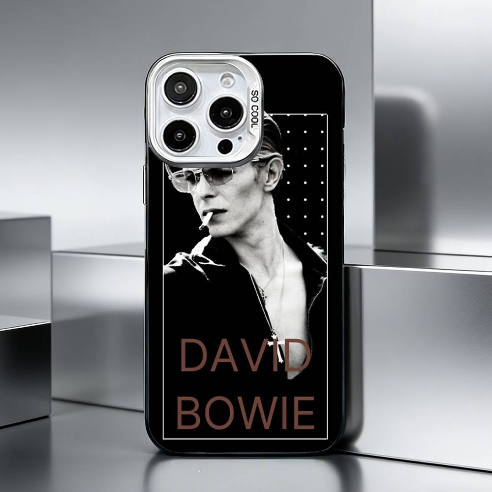 Singer D-David B-Bowie Phone Case For iPhone 17,16,15,14,13,12,11 Plus,Pro Max,XS,Colored silver phone case