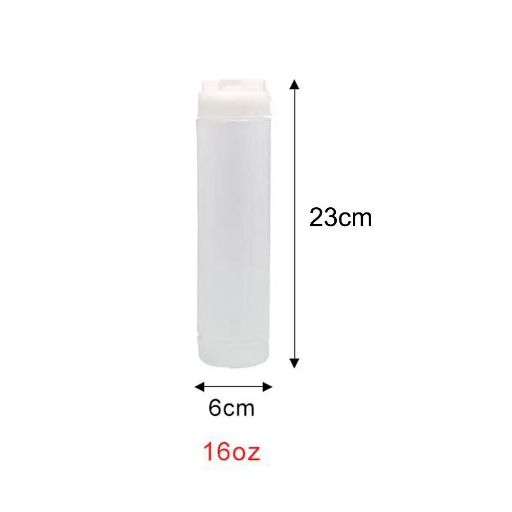 Double Head Sauce Bottles Big Capacity Plastic Squeeze Bottles 16oz 20oz 24oz Portbale Tomato Catchup Dispenser Picnic Cooker