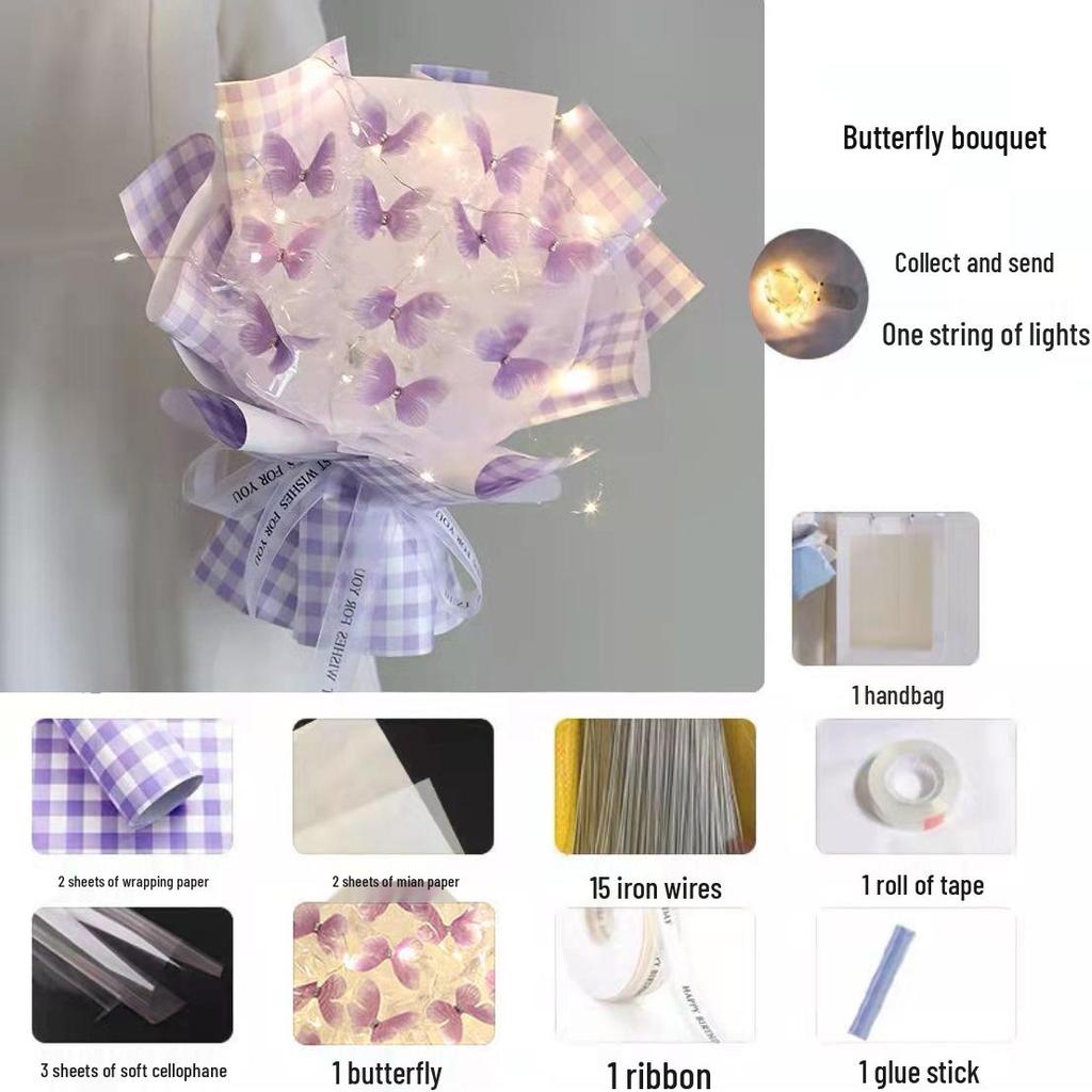 Valentine's Day DIY Simulation Butterfly Bouquet Kit - Handmade Gift with High-End Feel