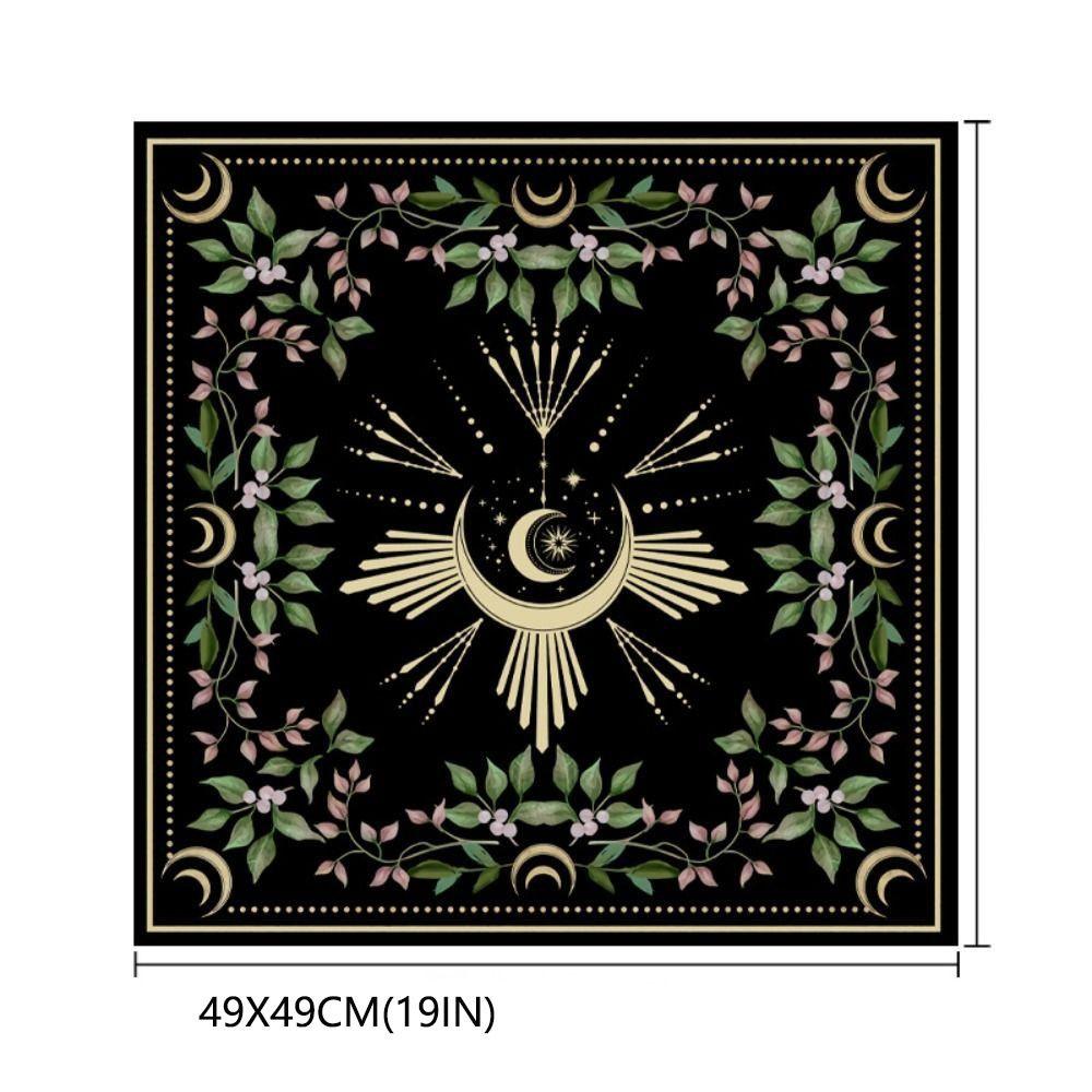 Mantel de Mesa para Cartas de Tarot Flor de Luna Colorida Rosa Floral Altar Estera para Cartas Suministros de Brujería Astrología