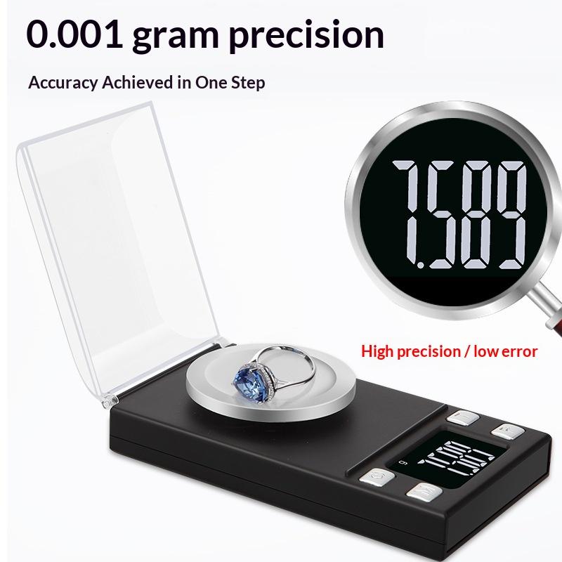 High Precision 0.001G Jewelry Pocket Scale Digital Carat Diamond Milligram Weighing Balance For Ingredients And Gems