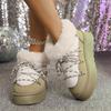 Fashion Snow Boots Women 2025 Winter New Padded Warm Cotton Shoes Thick Bottom Casual Shoes for Women Short Tube Lace-up Botines Mujer