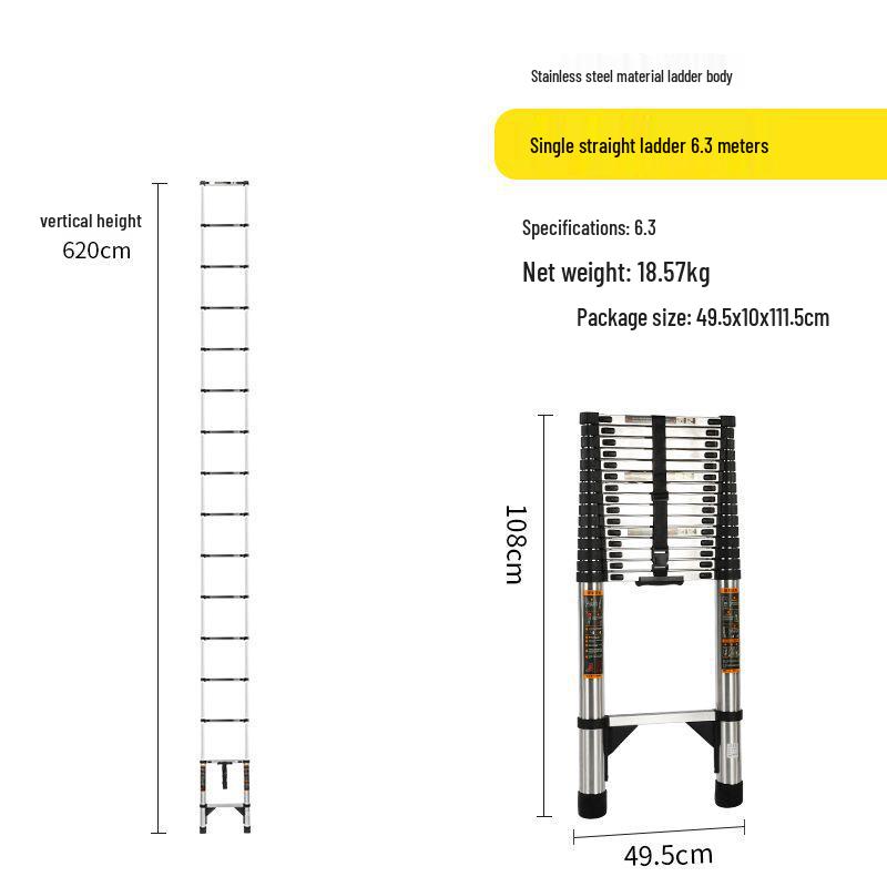 Stainless Steel Telescopic Aluminum Alloy Folding Step Ladder