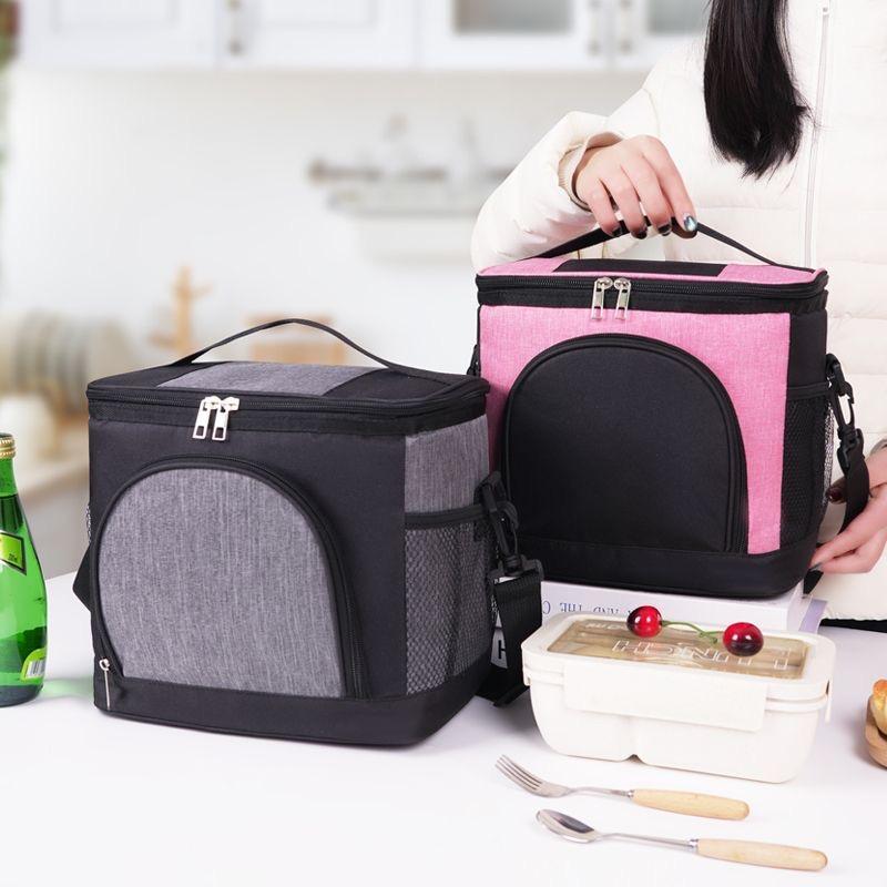 10L Portable Lunch Bag Food Thermal Box Durable Waterproof Office Cooler Lunchbox with Adjustable Shoulder Strap Insulated Case