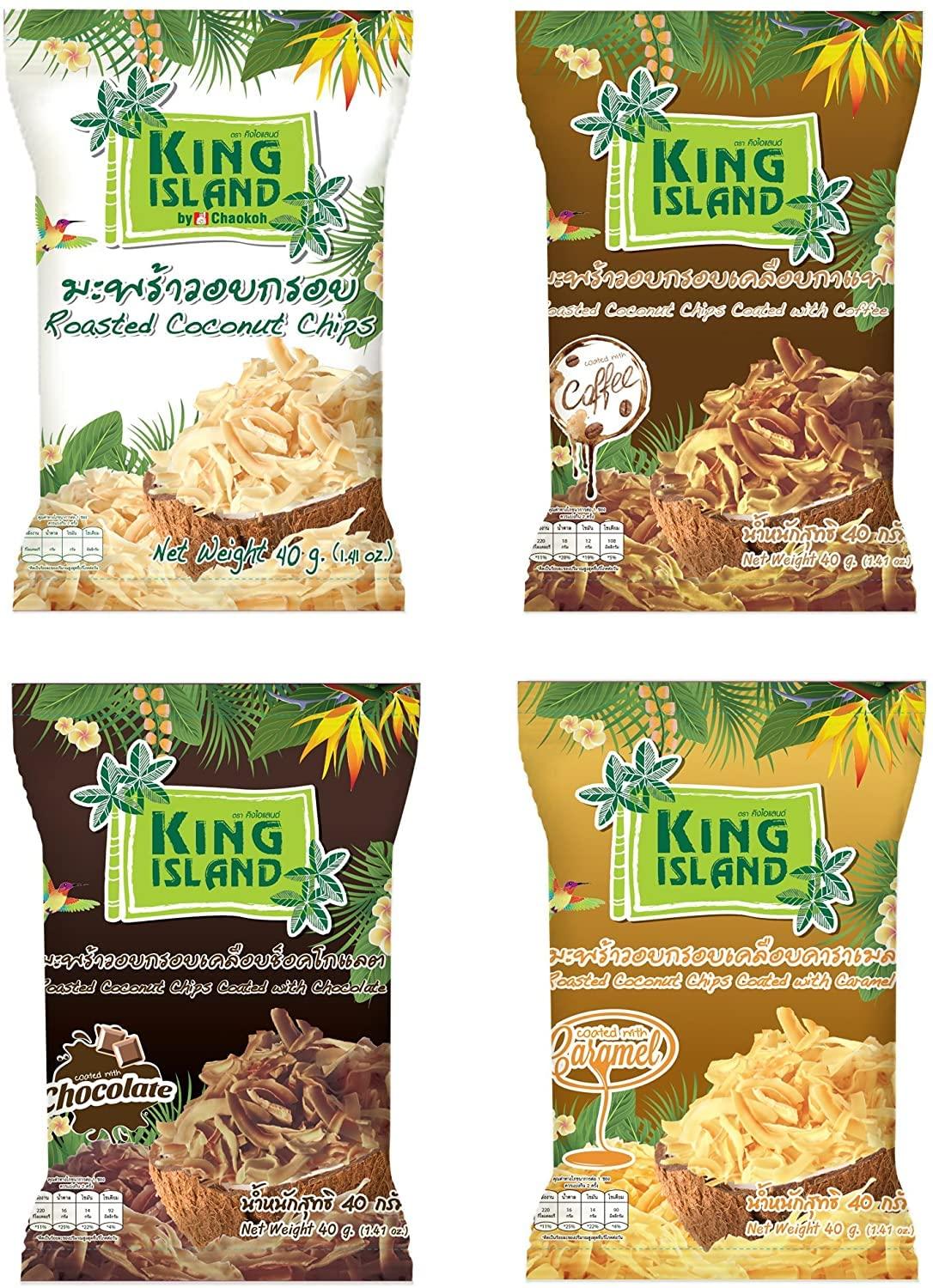 

KING ISLAND chips 4 types x 2 bags set bags Coconut chips Coconut 40g (8 total)