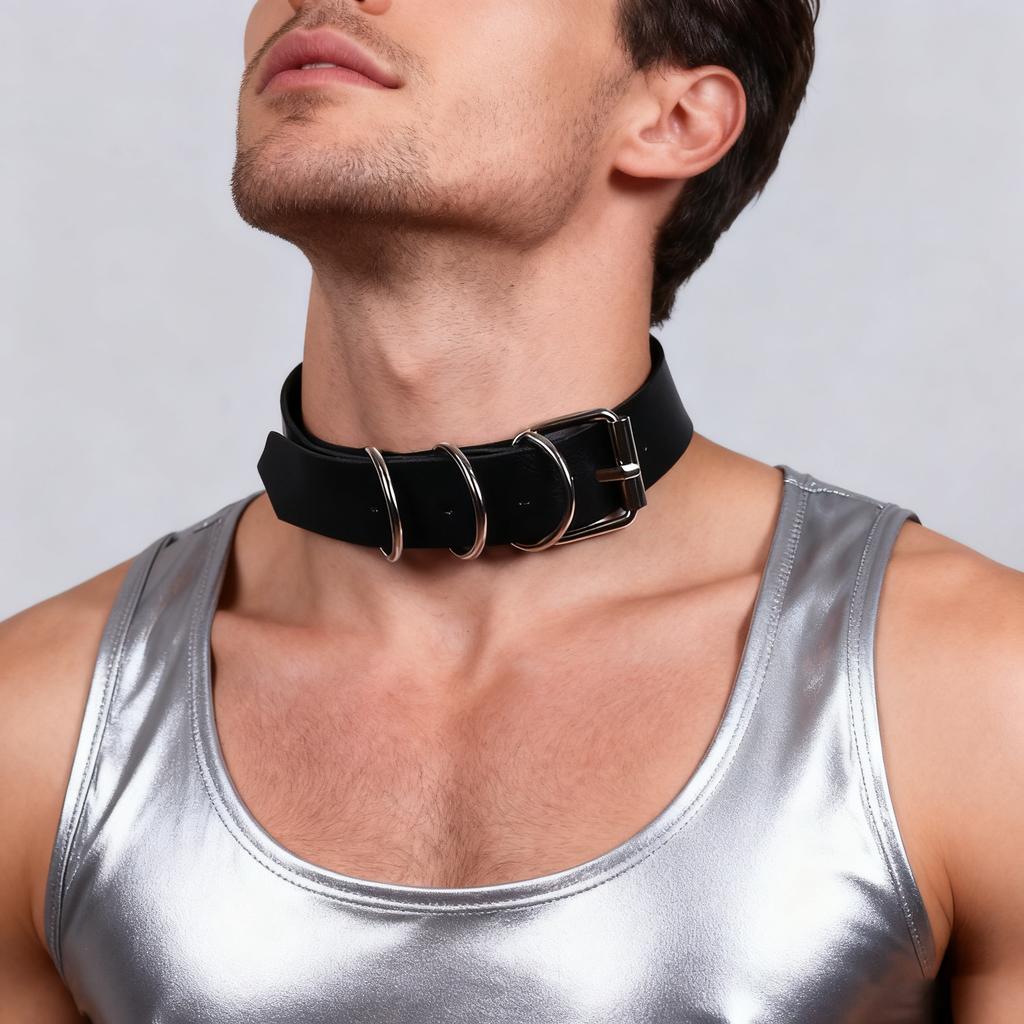 Japanese Harajuku Gothic Punk Bdsm Collar Choker Neck Arm Bondage Leather Belts For Men Gay Erotic Sexual Fetish Leather Harness