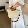 Yogodlns Summer Women Shoulder Bag Wooden Handle Handbag Woven Straw Bag Bohemian Casual Lady Beach Fashion Crossbody Bags
