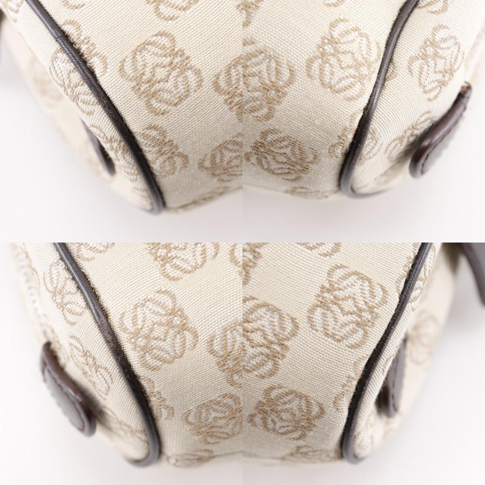 Loewe Sender Tote Bag Anagram Handbag Beige Canvas Women Used