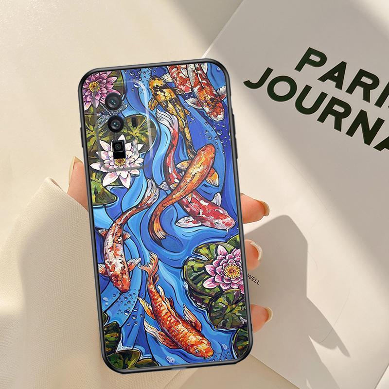 Koi Carp Fish Painting Case For Xiaomi 14 15 Ultra 13T 14T 15T 17 Pro Max POCO X7 X5 X6 Pro F5 F6 F7 F8 Pro Coque