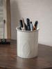 Alley's End: Stylish Ceramic Kitchen Utensil and Chopstick Holder with Embossed Design
