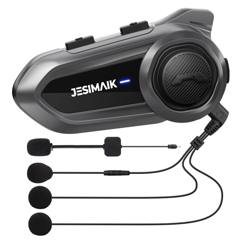 JESIMAIK R18Lite Motorcycle Simultaneous FM Music 4 Music 25 Hours of Continuous 7mm Comfortable HIFI Sound 1500m Communication Qualcomm IP67