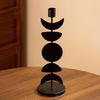 Black Pillar Candle Holder Iron Candlestick Sun Moon Star Metal Candle Stand for Weddings and Festival Table Decoration