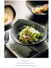 Japanese Olive Stone Pattern Ceramic Plate for Pasta and Pizza