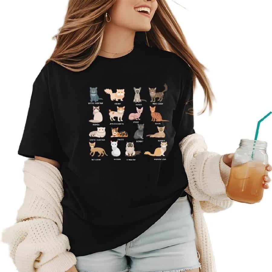 

AllCatBreedsT-Shirt Classic-Premium-Heavyweight Crewneck T-Shirt, Sweatshirt Hoodie Tanktop for Women Black XXXXXL чорний