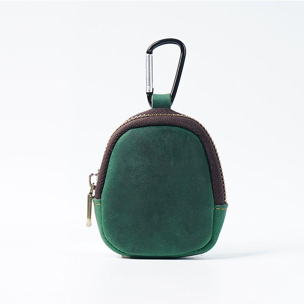 Genuine Leather Cowhide Coin Purses With Keyring Coin Pouch Fashion Small Purses