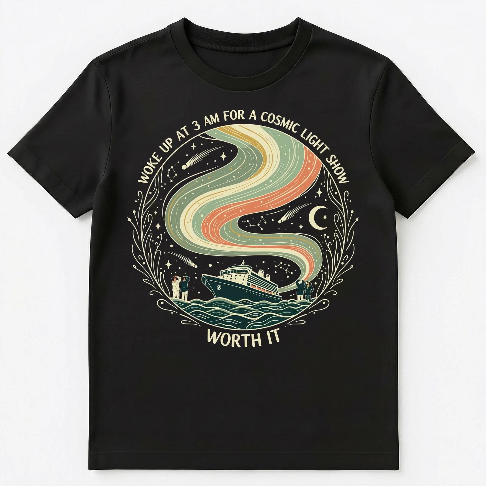 Stargazer Aurora Watching Cruise Worth It Celestial Sky Unisex T-Shirt XL