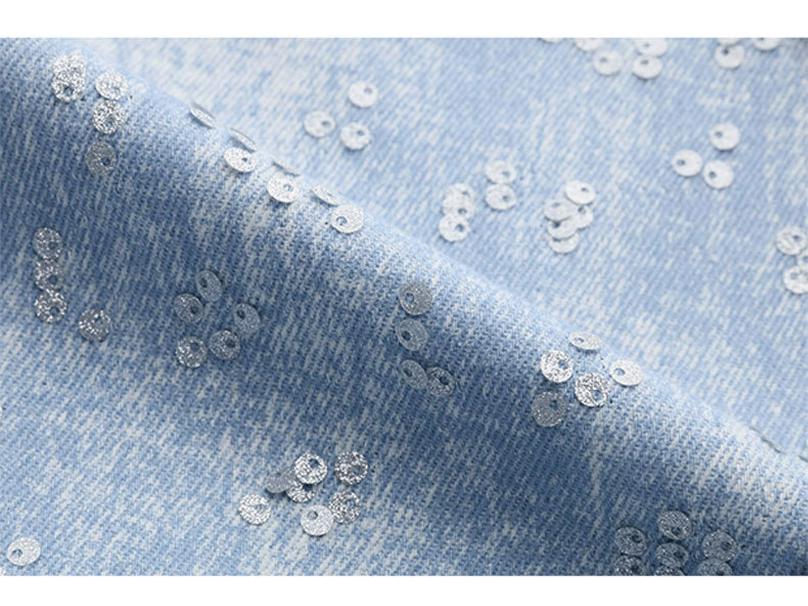 2025 Frühling Damen Retro Pailletten Rundhalsjacke HE5011