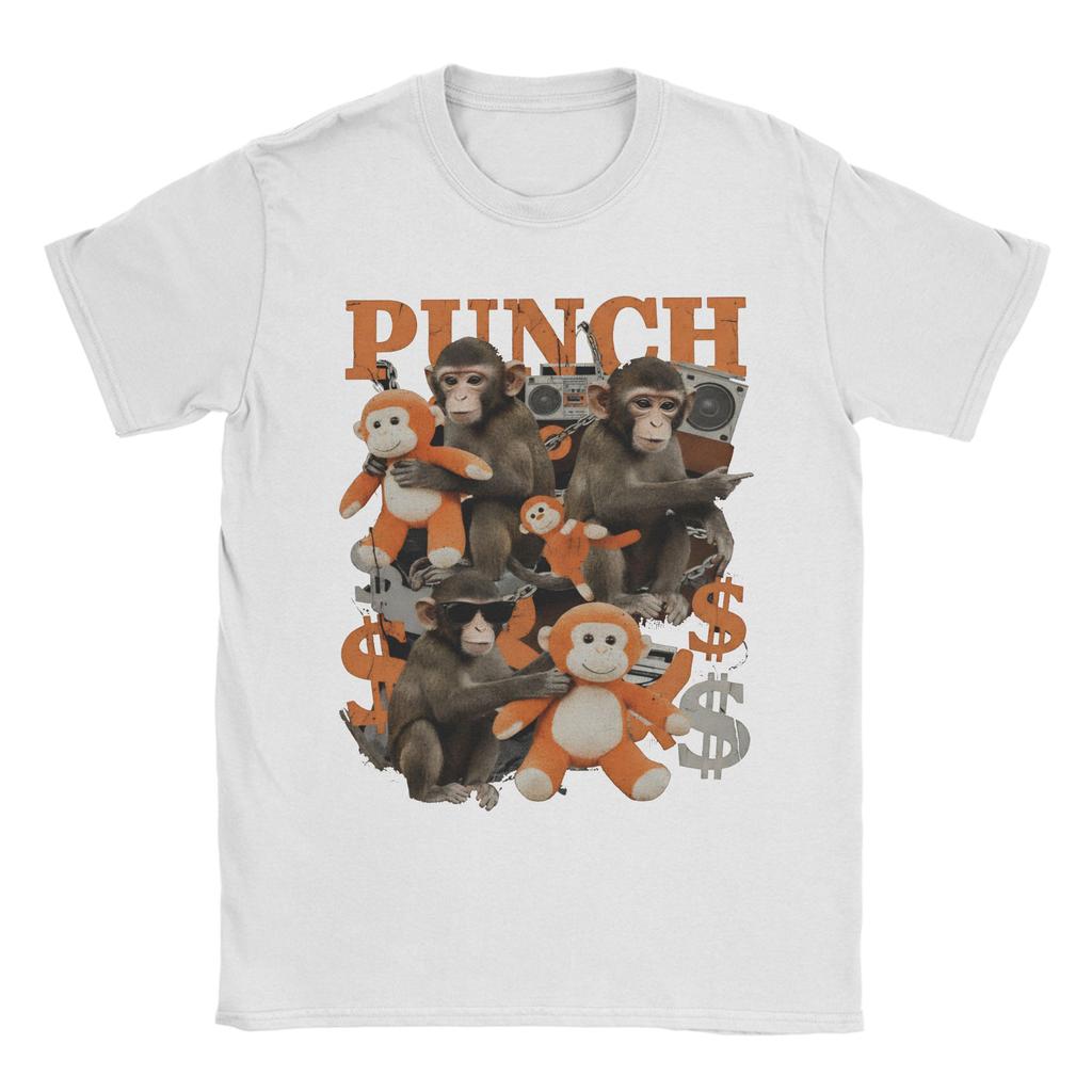 Cute Monkey Punch team punch Tee Shirt for Men Women New Arrival T Shirts 100 Cotton Clothing