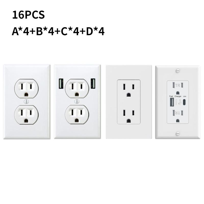 4/16 Stück Scherz-Steckdosen-Aufkleber Büro-Simulations-Fälschungs-Steckdosen-Aufkleber Scherz-April Scherz-Aufkleber