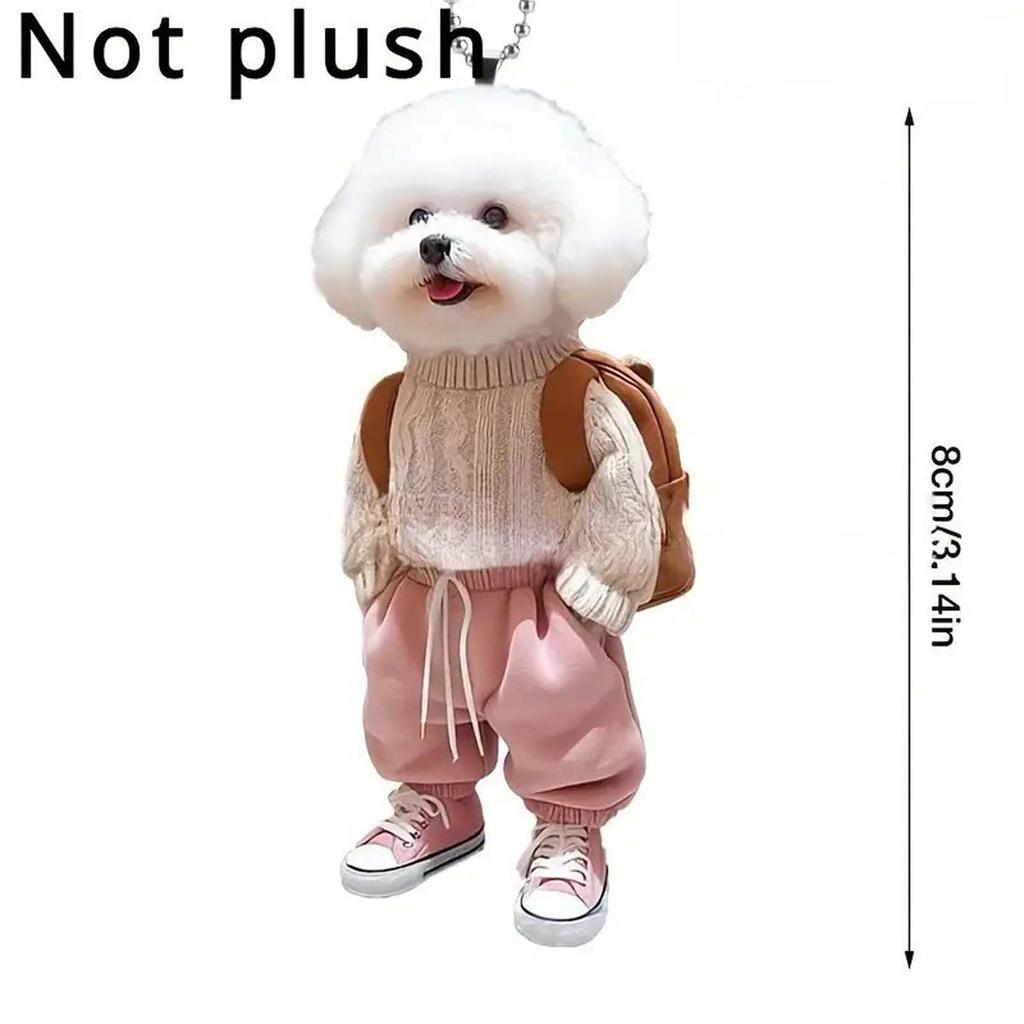 Autodekoration, Autoanhänger Schlüsselanhänger, 2D Hund Acryl Schlüsselanhänger, Stilvoll, Damen Moe-Artikel,