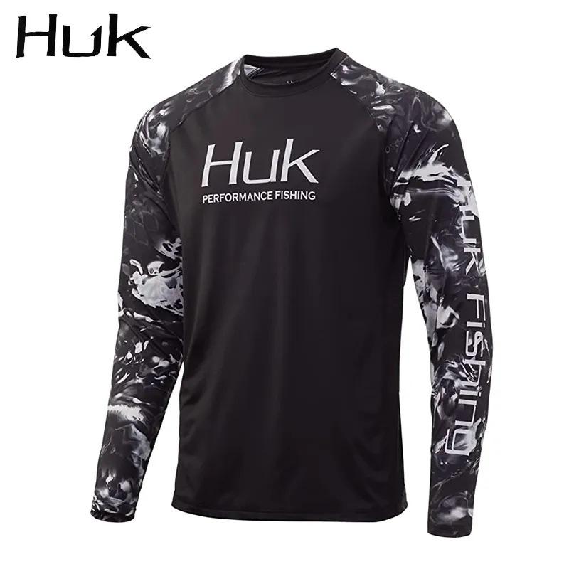 HUK Fishing Suit Men's New Summer Upf + 50 Ice Silk Light and Breathable Quick-drying Fishing Long-sleeved Luya Fishing Suit