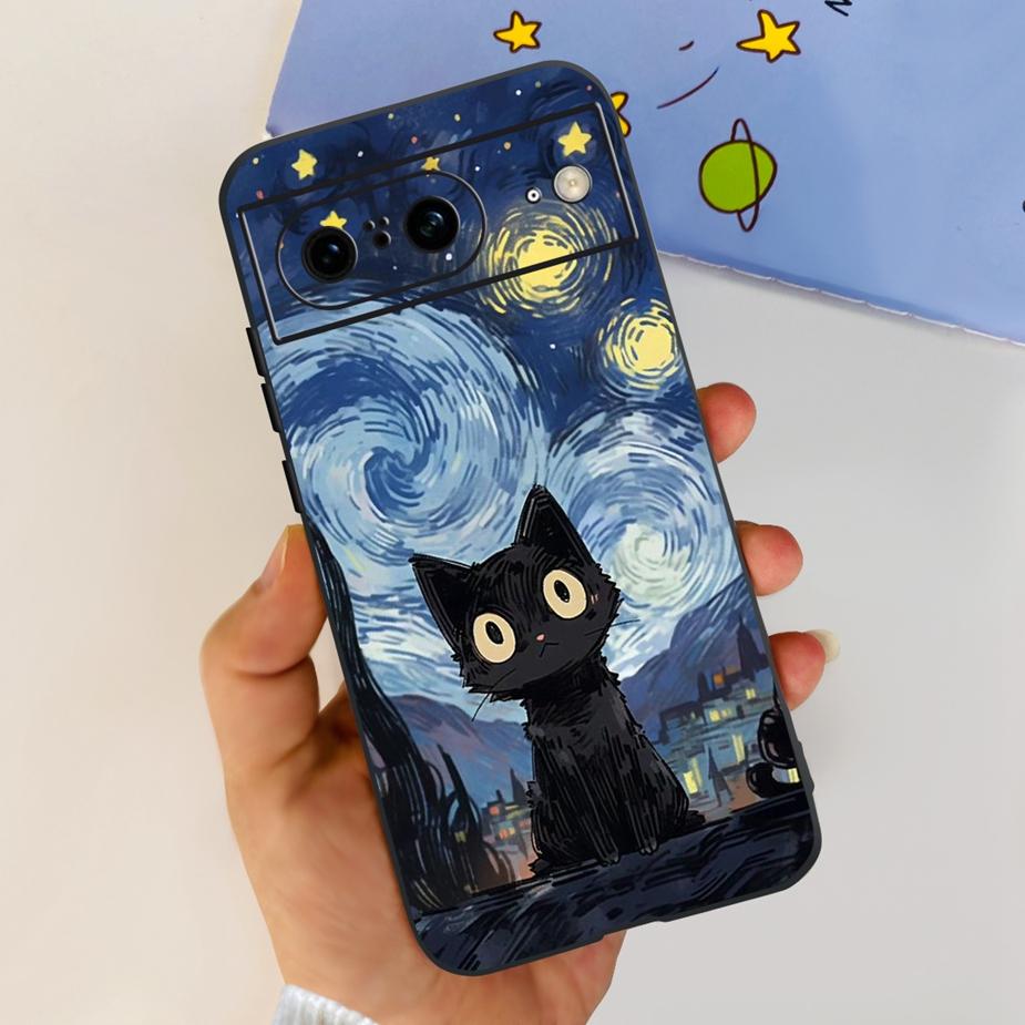 For Google Pixel 8A Case Pixel8 Pro New Fashion Painted Cover Soft Silicone Phone Case For Google Pixel 8 Pro Pixel8A Funda Capa