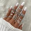 Vintage Distressed Butterfly Snake-shaped Ring Set - Multi-jointed Open-ended Set Ring Set