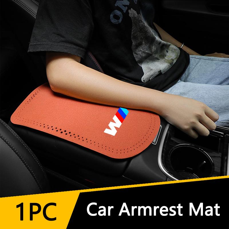 Car Armrest Box Mats For BMW 1 3 5 7 Series M Performance X1 X3 X4 X5 F10 F15 F16 F20 F30 M3 M4 E34 E46 Center Console Protector XJBRL1