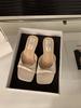 Thick heel pink French cool slippers fairy shoes outer wear 2025 new summer with skirt bow sandals