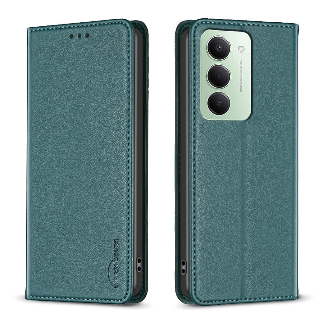 For Xiaomi Redmi 15 5G (Global) (169mm) Leather Case BINFEN COLOR BF18 Phone Stand Cover with Card Slots
