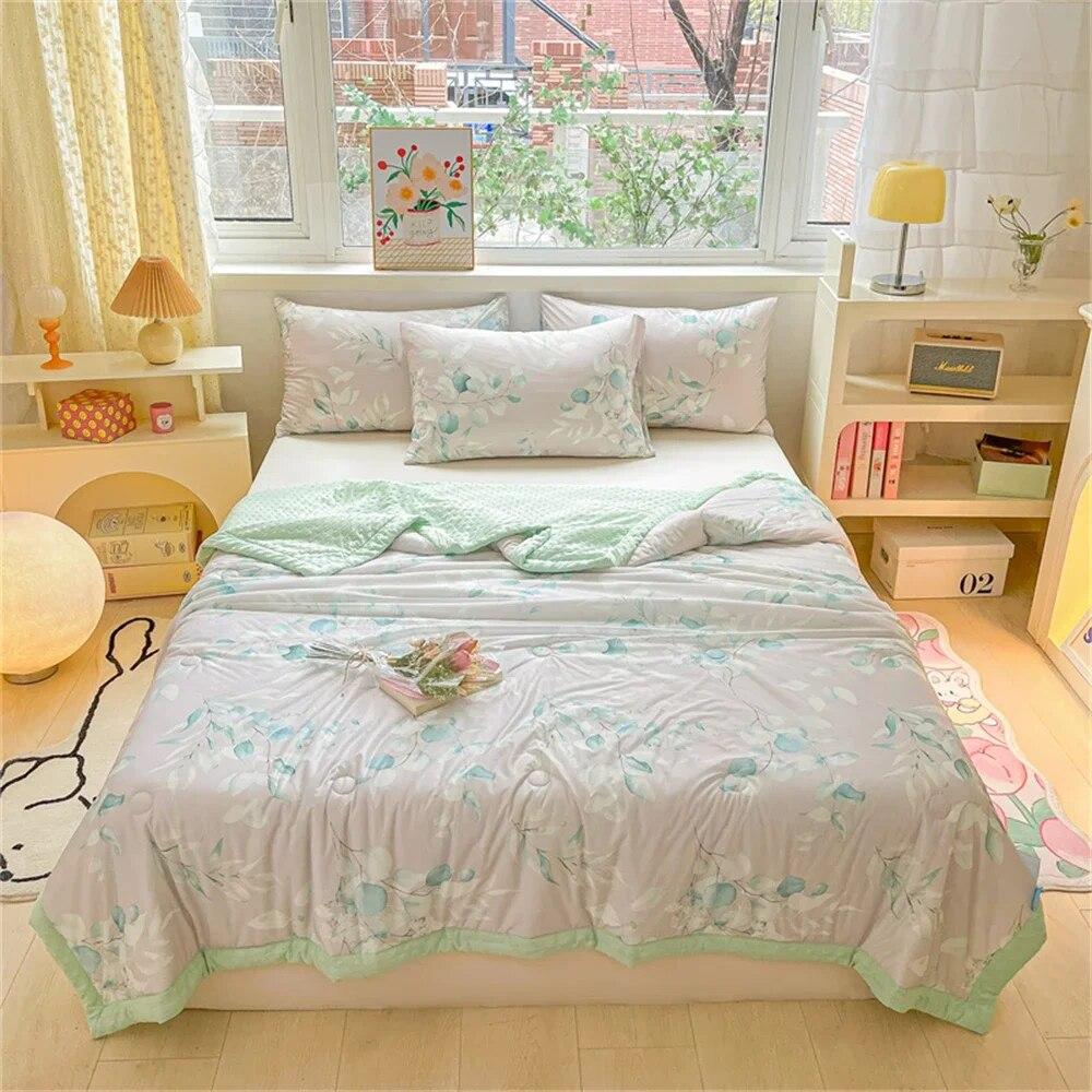 Cotton Summer Quilt Home Sofa Thin Air Conditioning Throw Blanket Soft Office Nap Blanket Bedroom Nap Home Decoration Bed Cover