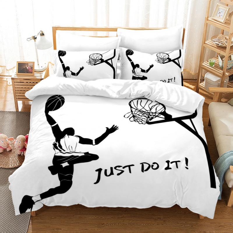 Basketball Comics Three-Piece Bedding Home Textile Quilt Cover Four-Piece Children'S Bedding