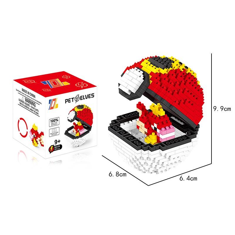 500-piece Poké Ball Building Block Set Micro Brick Diy Kids Gift Model Toy