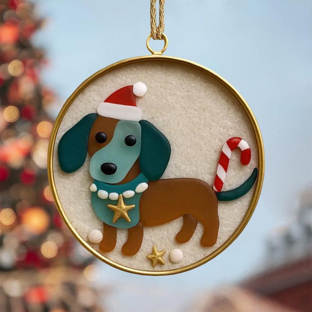 Sea Glass Dog Decoration Sea Glass Ornament Handcrafted Sea Glass Dog Christmas Tree Ornaments Unique Hanging Ornaments