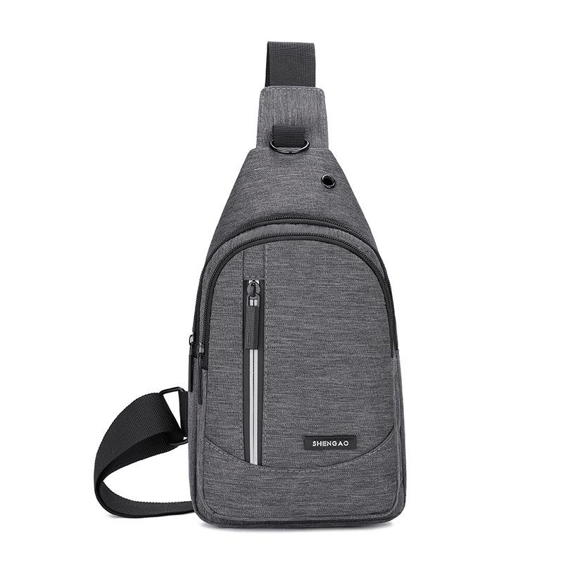 Men's Casual Breast Bag, Trendy Oblique Span Bag, Multi-layer Oxford Cloth Large-capacity Breast Bag.