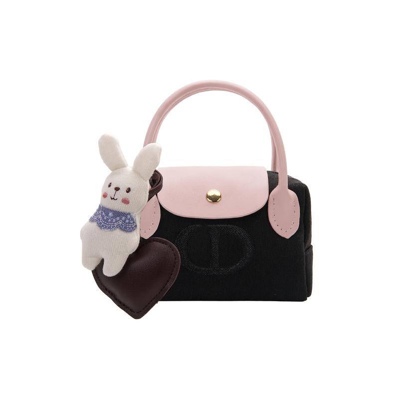 

DIOR [Customized Cosmetic Bag] Canvas Black Memories Simple Cute Versatile Daily Portable Handbag Storage чёрный