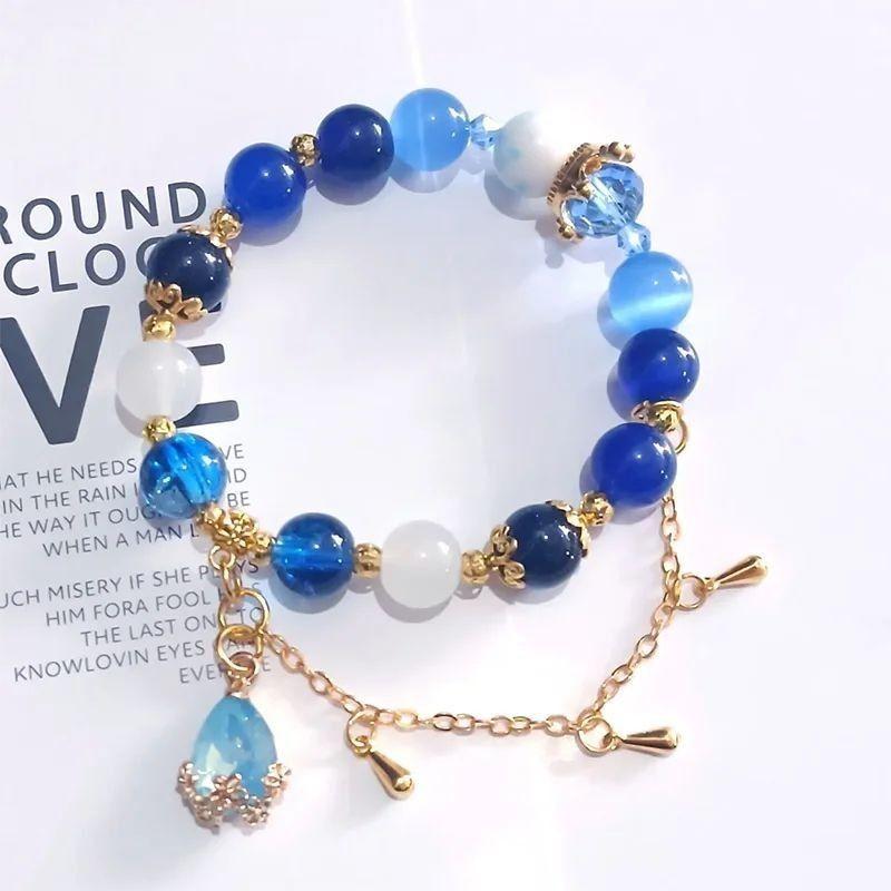 Anime Game Genshin Impact Furina De Fontaine Cosplay Bracelet Focalors Unisex Beads Chain Pendant Bracelets Jewelry Accessories