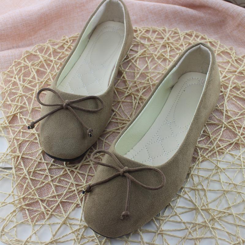 Women Girls Solid Big Size Slip On Flat Shallow Comfort Casual Single Shoes