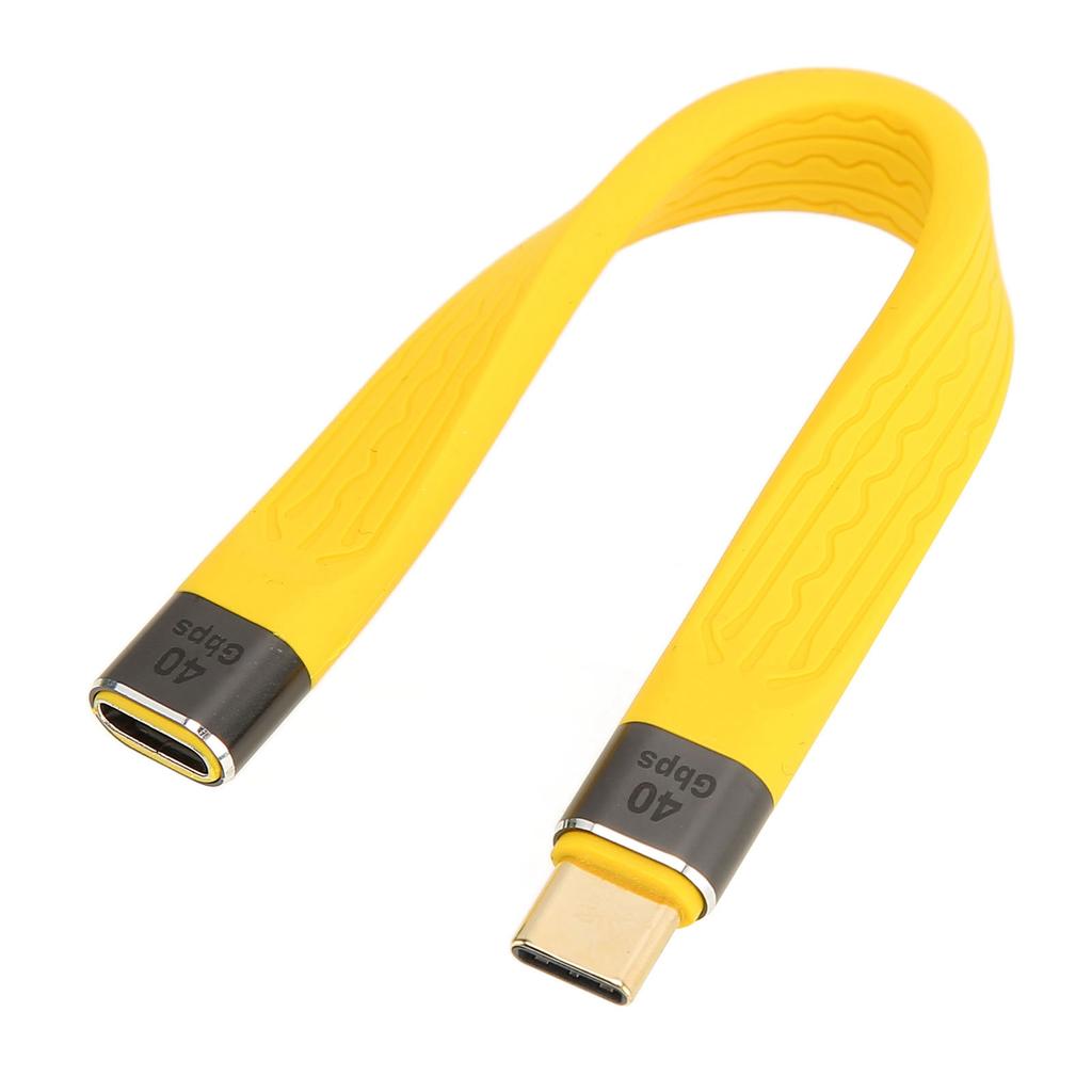 Short USB C to USB C Flexible Cable Type C Male to Female PD 100W 5A Fast Charge 40Gbps Data Transfer Cable