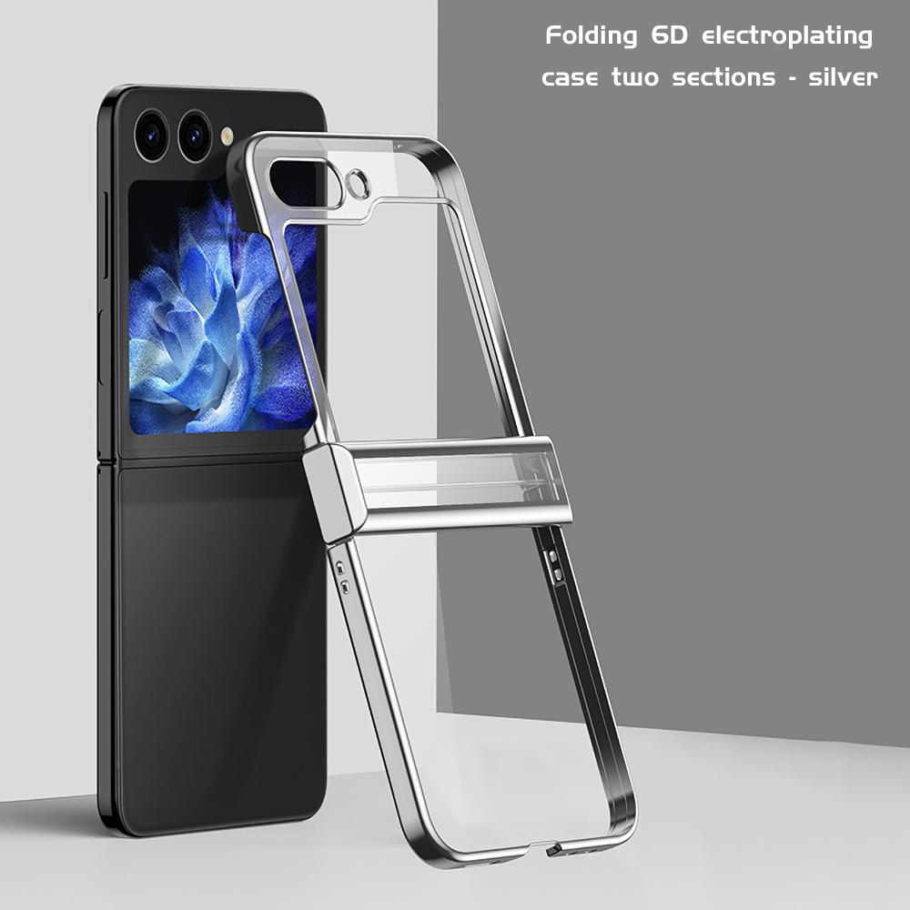 

Чехол для телефона с покрытием 6D для Samsung Z Flip 1 2 3 4 5 6 Z Fold 2 3 4 5 6 Motorola Razr 40 50 Oppo Find N N2 N3 N5 N2 Flip с утолщенной рамкой и прозрачностью Motorola Razr 50 серебряный